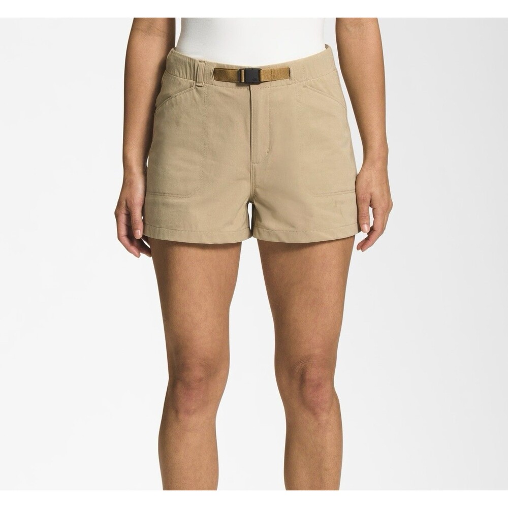 THE NORTH FACE Field Shorts Women's Belted 3" Inseam Hiking Khaki Size 14 New